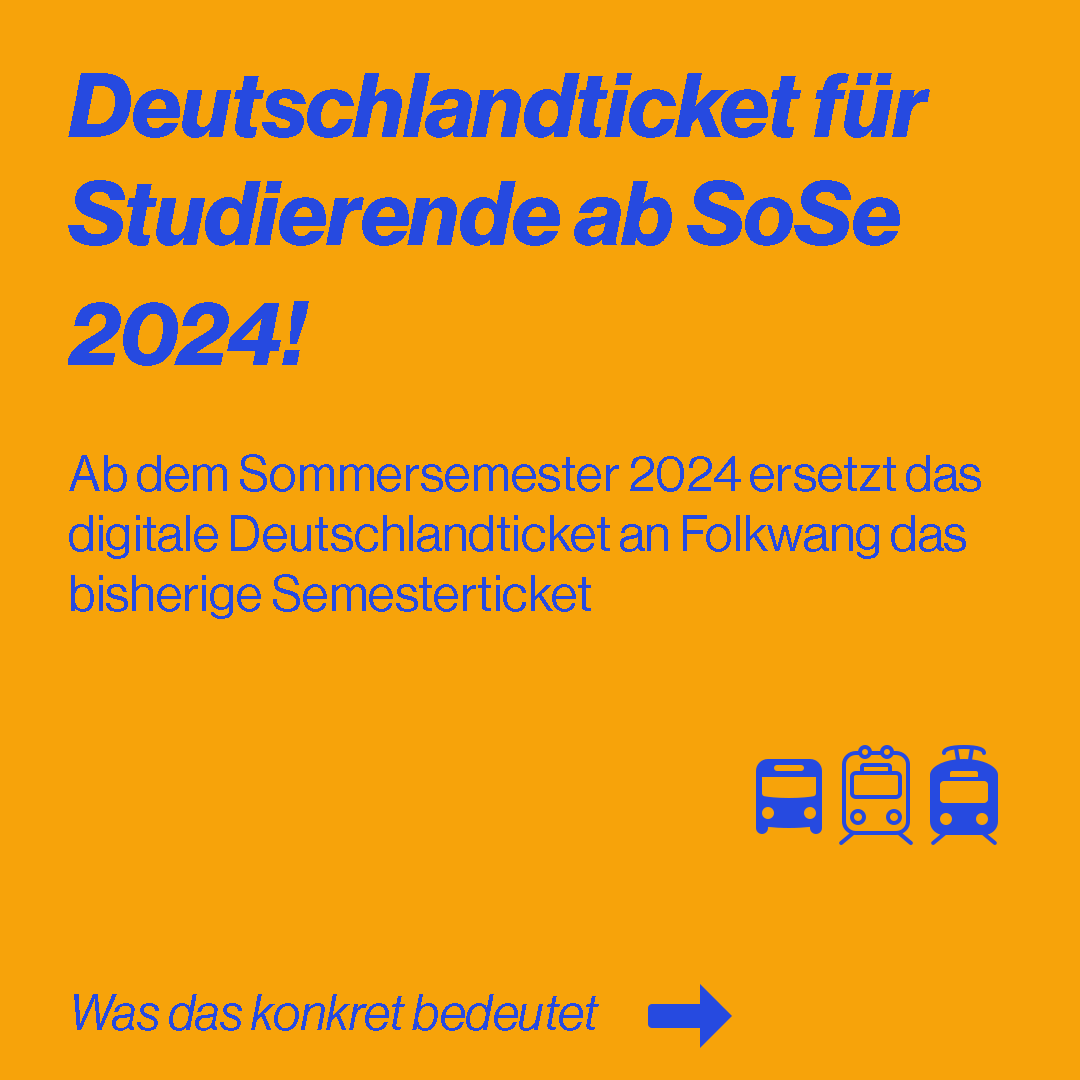 Deutschlandticket für Studierende ab SoSe 2024!
