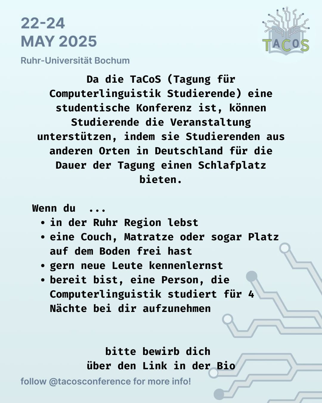 Couchsurfingplätze gesucht